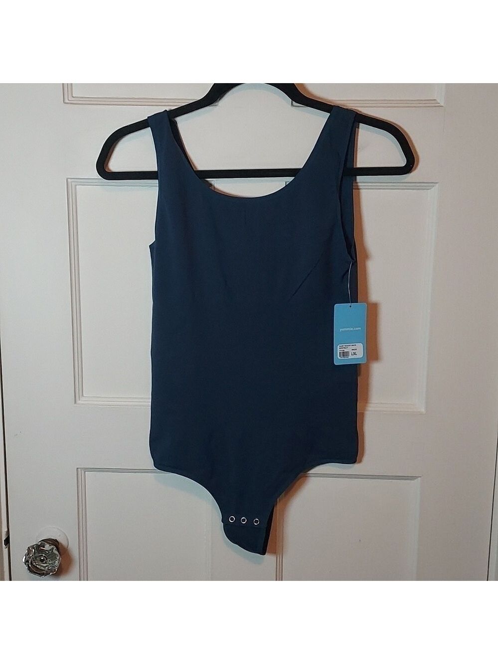 Yummie Ruby Cotton Shaping Thong Back Bodysuit in Moonlit Ocean